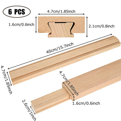 Six Piece 15.7 Inch Wooden Drawer Slides Bottom Mount Set Classic Traditional Center Guide Track With Smooth Glides
