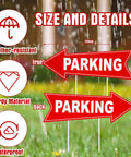 Outdoor Event Parking Signs With Stakes, 8 Pack, 17x6 Inches, Double Sided Arrow Signs For Left And Right Traffic, Corrugated Plastic