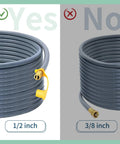 Comparison of 1/2 inch and 3/8 inch hoses for Heavy Duty 48 Ft Natural Gas Hose Extension Kit With Half Inch Quick Disconnects And Brass Adapters
