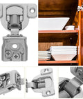 3D Adjustable Silent Cabinet Hinges For Frameless Kitchen Cabinets One Inch Short Arm Self Closing With Soft Close Damping Mechanism Hinge Set By Hohopeti shown installed on cabinet