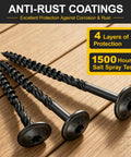 Heavy Duty Lag Screws 5/16 X 3 Inch Structural Bolts With Serrated Threads And Grade 5 Heat Treated Steel on wooden surface.