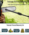 Heavy Duty Steel Firewood Measuring Tool With Rock Solid Magnetic Base For Chainsaw Bar Mount Dead Nuts Secure Wood Length Gauge Quick Adjust For Campfire Season And Outdoor Splitting Jobs on chainsaw with telescopic feature.