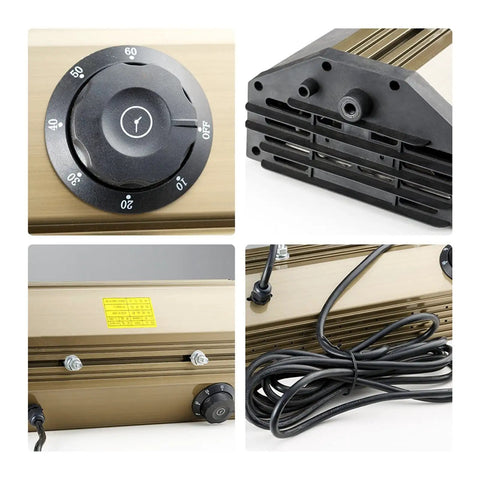 Shop Grade Workhorse 2KW Handheld Infrared Paint Dryer control knob close-up, showing settings for easy operation and use in repairs.