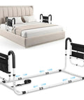 Dual Side Bed Rails For Seniors With 350 Pound Capacity ASTM Approved 4 Bar Anti Tip Frame Ergonomic U Handles model BM10