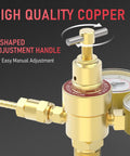 Argon CO2 Regulator For MIG TIG Welding With Dual Gauges Dope PSI Range Zero To Four Thousand CGA580 Inlet Eight Point Two Feet Hose