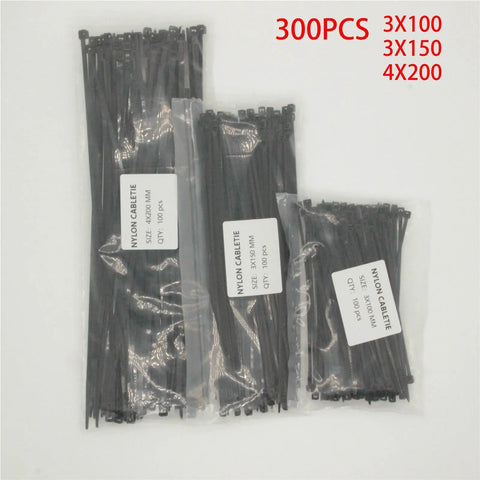 Nylon Cable Tie Set Self Locking Zip Ties Heavy Duty Multi Pack 100 150 200 Count Industrial Grade Weather Resistant.