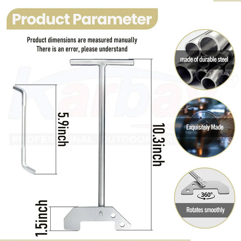 Product dimensions and features of Universal Garbage Disposal Unjamming Wrench WRN00 for Waste King Moen and SinkErator Disposals.