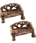 Set Of 2 Miniature Resin Garden Benches For Fairy Village Dollhouse Decor, Totally Cute Fairy Garden Furniture Ornaments