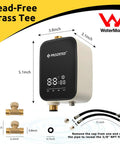Straight Up Instant Hot Water Recirculating Pump Kit With Built In Digital Thermostat And Timer Under Sink System Kills Cold Showers Smart Plumbing Upgrade, lead-free brass tee, digital display, compact size.