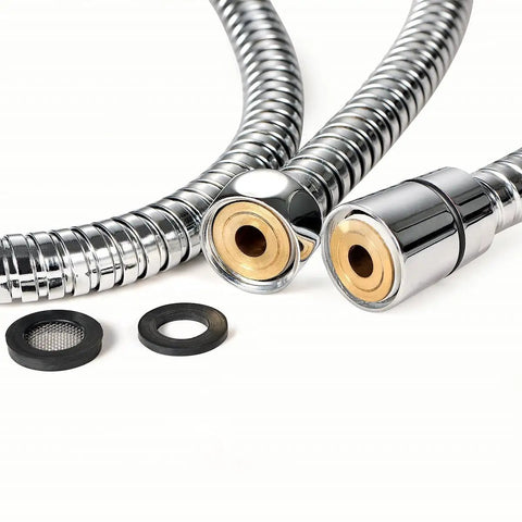 Extra Long Shower Hose 118 Inches 10 Feet Stainless Steel Polished Chrome Handheld Showerhead Extension Universal Half Inch Connection Anti Kink Flexible Durable Replacement With Brass Connectors