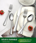 20 Piece Stainless Steel Flatware Set For Four People Everyday Dining Utensils With Knives Forks Spoons And Tea Spoons Mirror Polished Finish