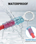 Marine Grade Heat Shrink Ring Terminal Kit waterproof connector with adhesive lining under water splash, heavy duty for boats and RVs.