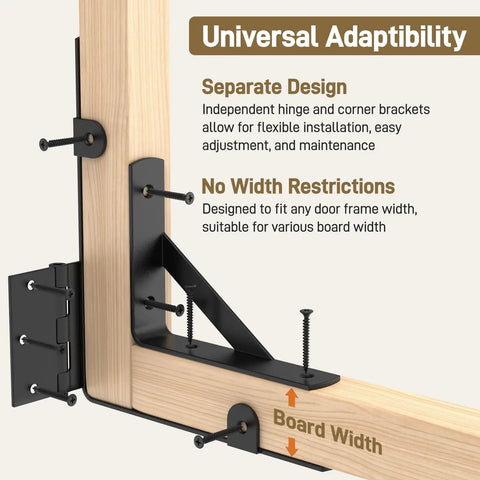Anti Sag Gate Kit Two Pack Heavy Duty Fence Gate Hardware For Sag Free Smooth Open And Close Provides Strong Post Support And Easy Installation For Durable Gates, black steel on wood gate