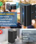 Heavy Duty Aluminum Door Lock Reinforcement For Front Doors Tough As Nails Kick Resistant Security Latch Withstand 800 Lbs Anti Kick In Protector Child Proof Rust Resistant Easy Install Durable Door Safety Hardware showing smooth operation features and comparison with outdated version.