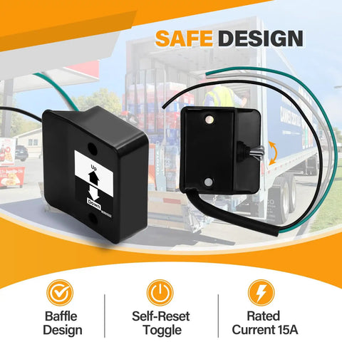3-Wire Liftgate Control Switch Kit For Tuck Under Style Gates Replaces OEM Parts 80001431 80000429 80000425, mounted on truck