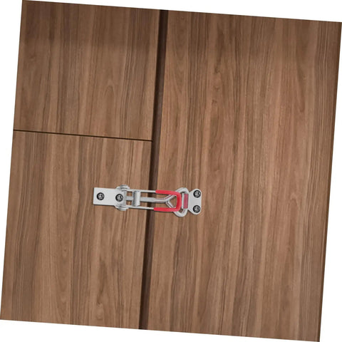 Heavy Duty Adjustable Toggle Clamp Latch With 360 Pound Capacity For Freezer Doors Cabinets Boxes And Tool Cases Built To Last And Keep Lids And Panels Secure In Busy Shops, mounted on wood cabinet