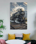Steam Locomotive Train Canvas Wall Art Ready To Hang Framed Picture For Living Room Bedroom And Office Modern Decor Premium Canvas Print With Wood Frame Aesthetic Home Gallery Vibe