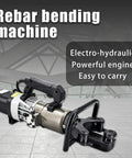 Heavy Duty Portable Electric Rebar Bender With 1200W Copper Motor Bends Steel Rods From 8 To 22 Mm For Construction Sites And Workshops fast hydraulics