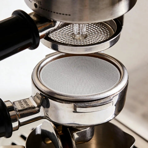 Hella Smooth Reusable Stainless Steel Coffee Filter Fine Mesh Compatible With AeroPress And Ultra Fine Brewers 51Mm in espresso maker.