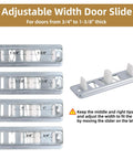 8 Pack Sliding Closet Door Floor Guides Set with adjustable width for doors 3/4 to 1-3/8 inch thick, metal and plastic parts visible