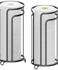 2 Pack Free Standing Toilet Paper Holder Tower For 3 Rolls Black Space Saving Workhorse Bathroom Organizer Holds Up To Three Rolls