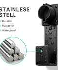 Heavy Duty Stainless Steel EV Charger Holder For J1772 Connectors wall mount, waterproof design, with nozzle holster for secure cord storage.