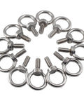 12 Pack M4 Lifting Eye Bolts 304 Stainless Steel Heavy Duty Tough As Nails Machinery Shoulder Ring Eye Bolts arranged in circle
