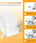 5 Layer HEPA Cloth Vacuum Bag Replacement For Canister Vacuums 5055 50557 50558 installation guide and bag design