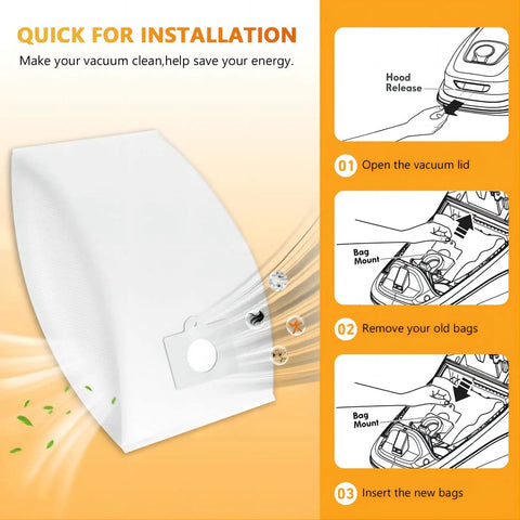 5 Layer HEPA Cloth Vacuum Bag Replacement For Canister Vacuums 5055 50557 50558 installation guide and bag design