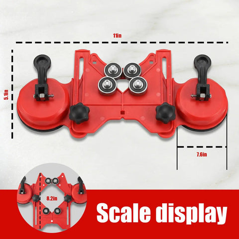 Dual suction cup guide from Coated Tile Hole Saw Kit With Dual Suction Cup Guide, 10-Piece Diamond Drill Bit Set 6 To 45 Mm