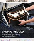 Wheeled Laptop Bag For Women 16 Inch Rolling Briefcase Beige Brown fits under airplane seat, showing compact size
