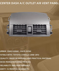 Front view of Dasbecan center dash A/C vent panel for Toyota Corolla 2008-2013, gray plastic.