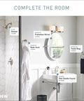 Bathroom with Banbury Brushed Nickel Towel Ring Built To Last, 6 Inch Aluminum Ring With Zinc Post, Lacquer Coated Finish, Modern Look