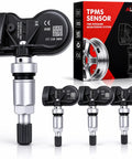 Four Pack 315 433 MHz Universal Pre Programmed TPMS Sensors For BMW Tire Pressure Monitoring System Replacement Plug And Play Easy Install And Reliable Performance Compatible With Most BMW Models, four sensors and box