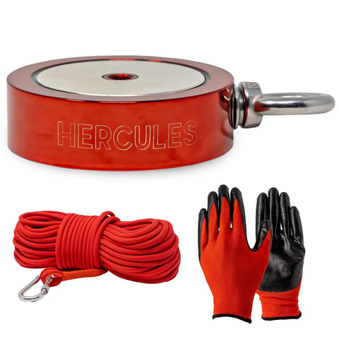 Heavy Duty 2000 Lb Double Sided Fishing Magnet Kit With 100 Ft Rope And Carabiner Beast Magnet For River And Lake Treasure Hunting