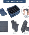 Game Changer Closet Shoe Organizer With Clear Cover And Adjustable Dividers Holds Up To 16 Pairs Navy Blue, foldable design parts