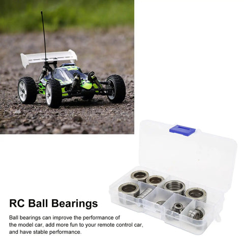Xmaxx 6S 8S 1 Of 5 Stainless Steel Truck Ball Bearing Kit With Plastic Box Easy Installation High Precision RC Accessories Heavy Duty Corrosion Resistant Bearings For Maximum Stability And Long Lifespan On Rugged 1 Of 5 Scale RC Trucks, RC bearings in plastic box