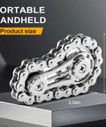 Two Pack Bicycle Chain Gear Fidget Spinner For Stress Relief And Focus Desk Toy For Kids And Adults Portable Office Or Travel Spinner Durable Metal Chain Gear With Smooth Stainless Bearings For EDC showing size dimensions.