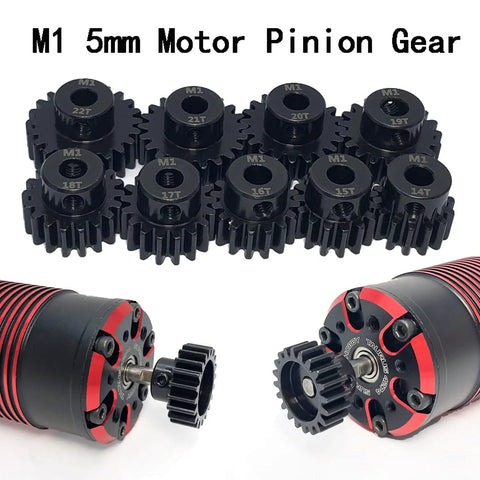 M1 Pinion Gear Set 5mm Hardened 14T 15T 16T 17T 18T 19T 20T 21T 22T For 1 8th And 1 7th RC Cars With Hex Key Upgrade Part