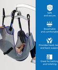 Patient Aid Full Body Mesh Commode Sling For Hoyer Patient Lift With Four Positioning Straps, designed for safety and comfort.