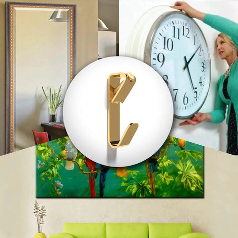 Heavy Duty Picture Hangers And Hooks That Hang Heavy Frames Without Any Drama No Sweat Setup With Included Metal Nails for wall-mounted clock and mirror.