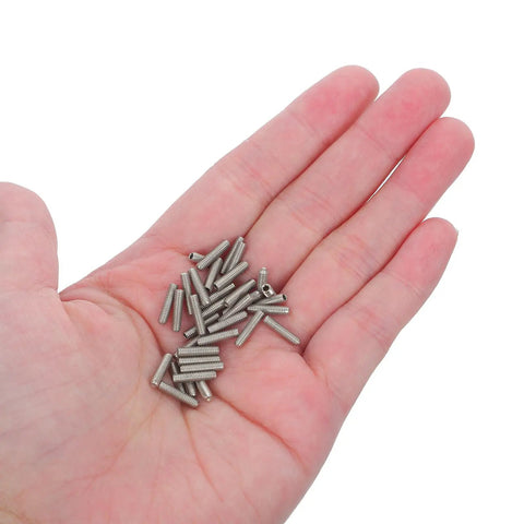 100 Pieces Carbon Steel M2.5x10 Hex Socket Headless Grub Screws For Door Handle Repair And Bath Fixtures Plus Delicate Assembly Work Ensure Grip And Security Like a Boss For Tackling Your Next Job. in hand
