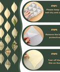 Steps to apply Teardrop Mirror Stickers 15 Pack Gold Wavy Acrylic Removable Wall Decals, DIY application guide for modern decor.