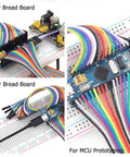 360 Piece Multicolor Breadboard Jumper Wires Kit Featuring 30.5cm 12in, 20.5cm 8in, 10.4cm 4in Dupont Cables MF MM FF For Arduino Raspberry Pi Prototyping connected to breadboards and microcontrollers.