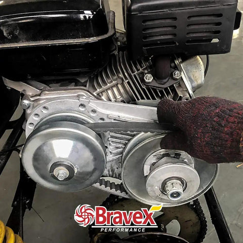 Installing Torque Converter Kit For 212 Go Kart With Three Quarter Inch Shaft, 10T 40 To 41 Sprocket And 12T 35 Chain.