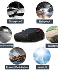 Heavy Duty Waterproof Car Cover For Tesla Cybertruck With Uv Protection Scratch Resistant outdoor shield featuring anti-UV, scratch prevention.