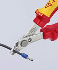 Insulated 5 Inch Diagonal Cutting Pliers With 1000V VDE Rating cutting black wire, precision tool for clean flush cuts