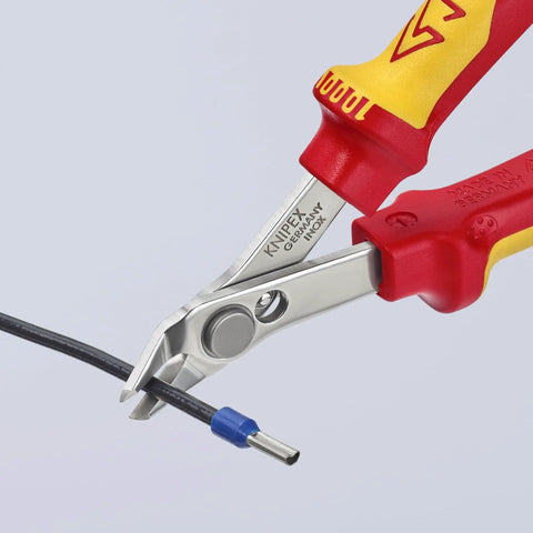 Insulated 5 Inch Diagonal Cutting Pliers With 1000V VDE Rating cutting black wire, precision tool for clean flush cuts