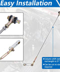 21 Inch Adjustable Transmission Column Shift Linkage Kit Dialed In Shifting For Precise Gear Changes Aluminum Build For Durability And Smooth Driving Feel Easy Install For Most Manual Transmissions, 21-inch aluminum column shift rod kit