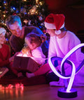 Family with RGB LED Modern Table Lamp With 7 Colors, 10 Light Modes, And 3 Way Dimmable Touch Desk Lamp, Christmas setting
